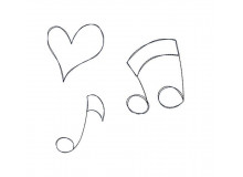 Stickserie - Musik Doodle Herzen & Noten